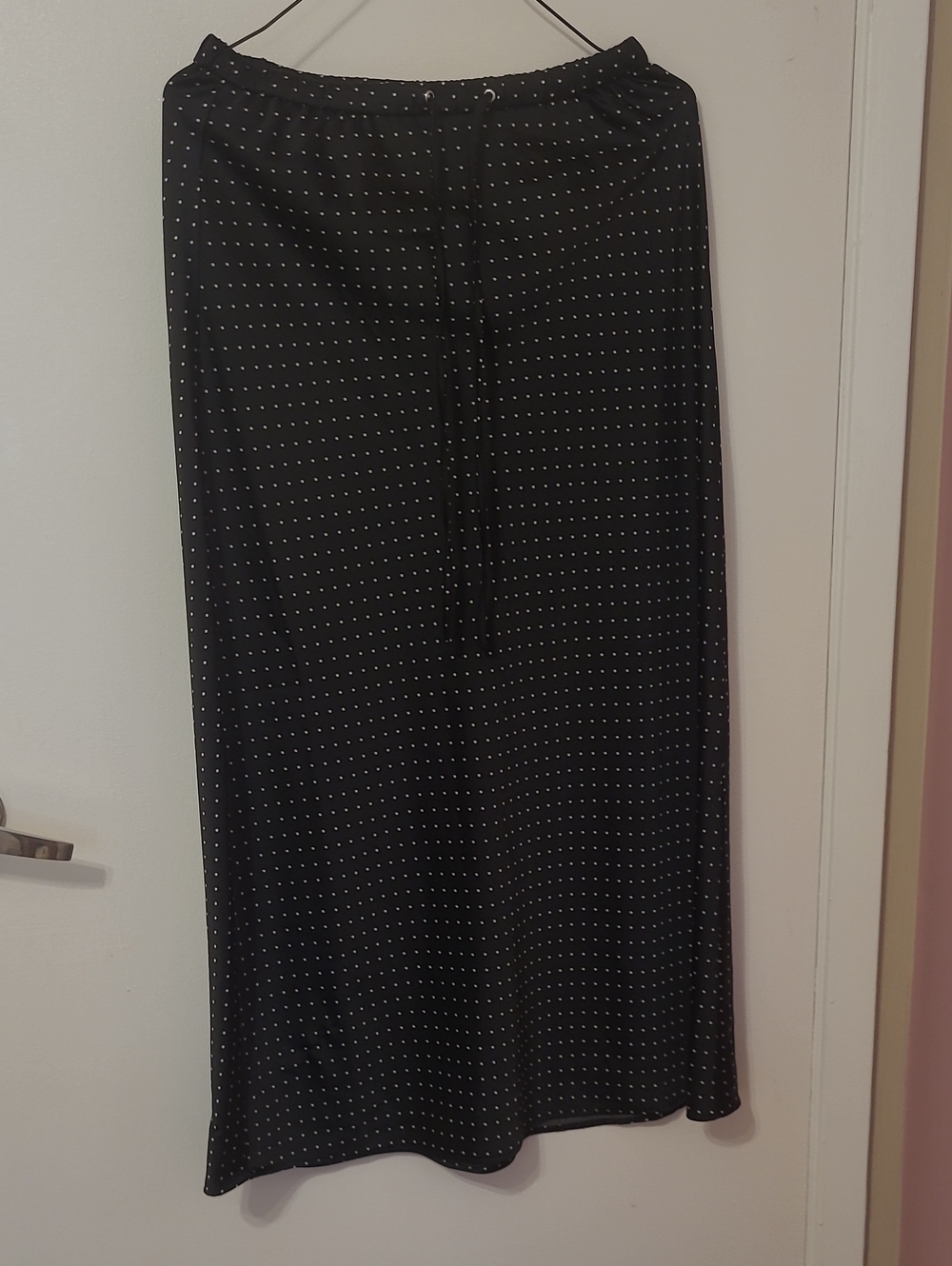 Rachel Zoe Black Maxi Skirt with White Dot Print